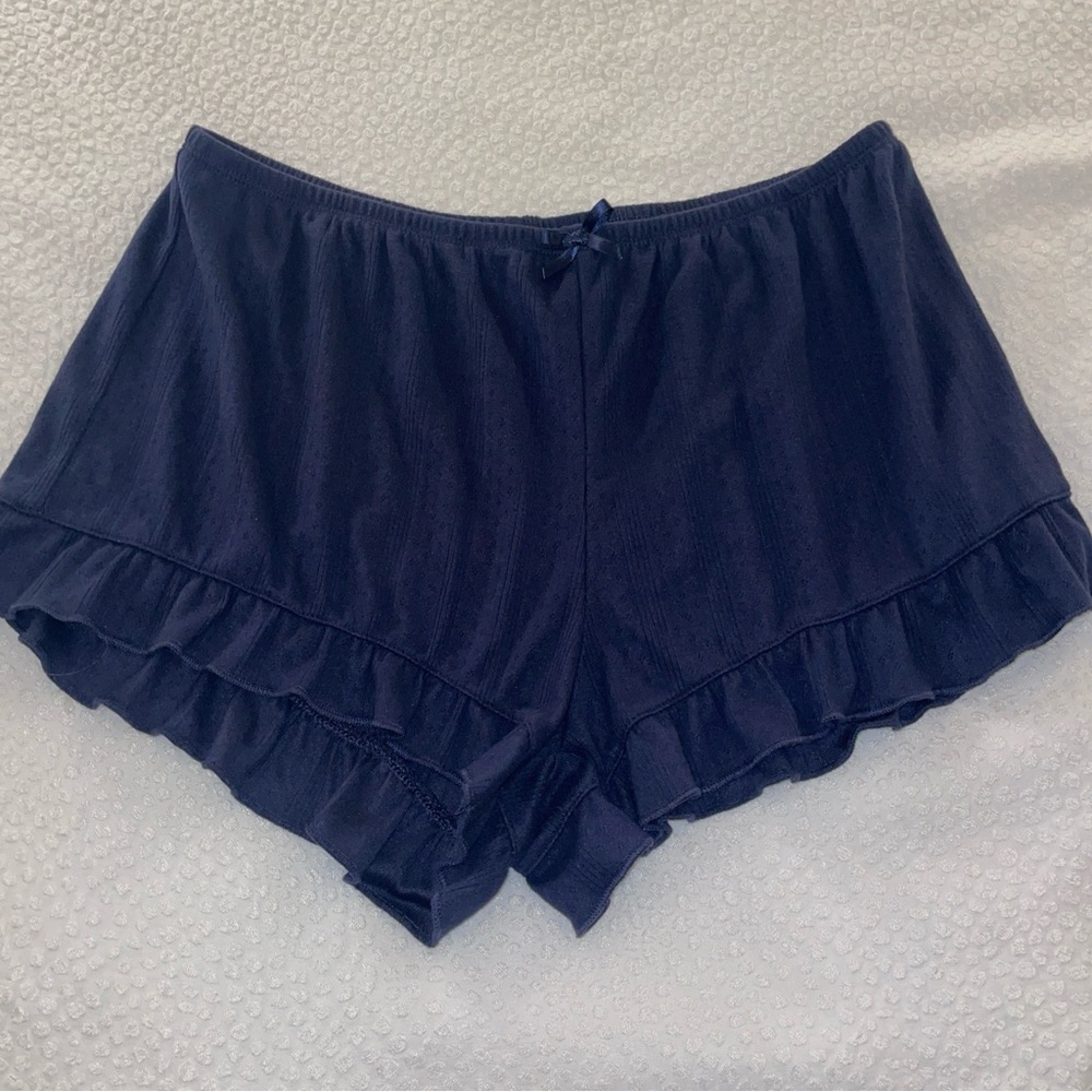 Wild Fable‎ Navy Ruffle Hem Pajama Shorts